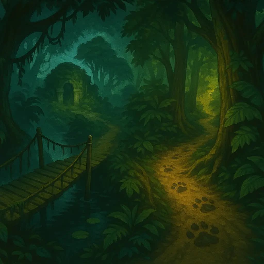 Two paths through a dark jungle